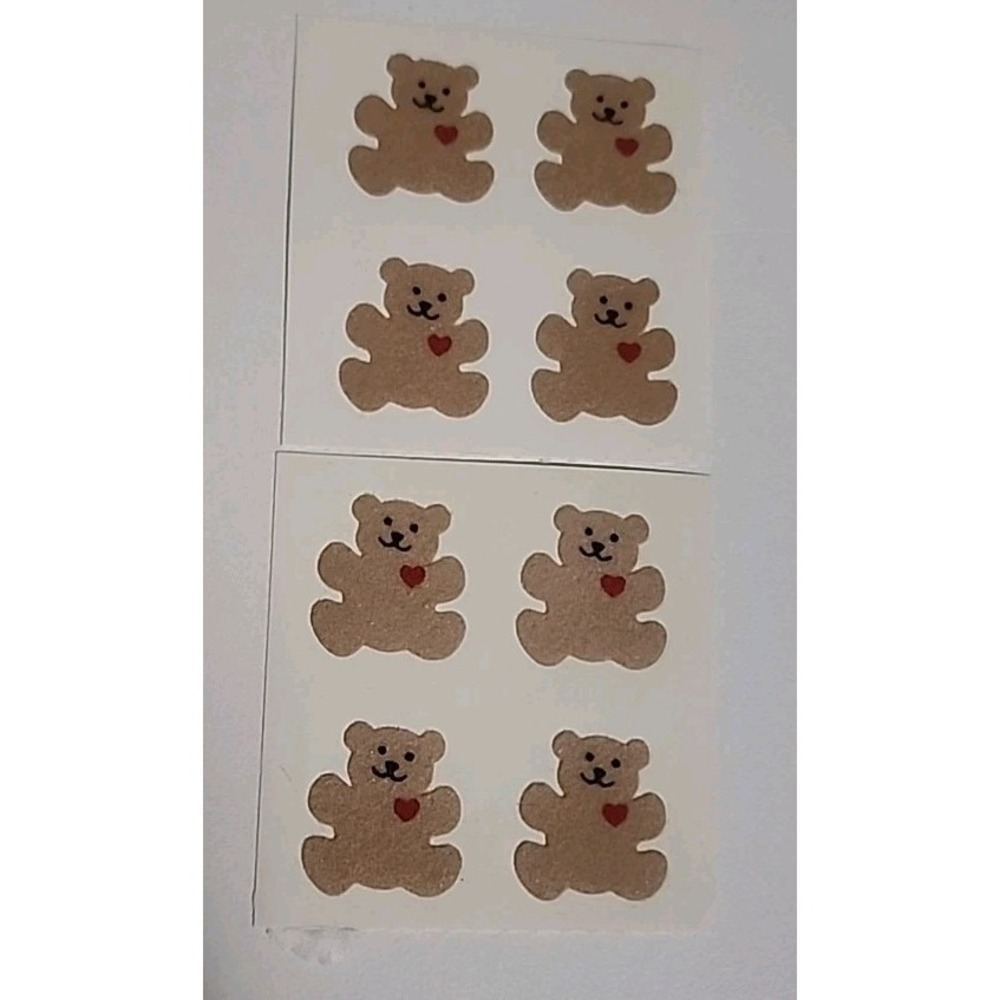 Sandylion Fuzzy Velours‎ Teddy Bear Stickers Bears Heart Vintage 2 Mods